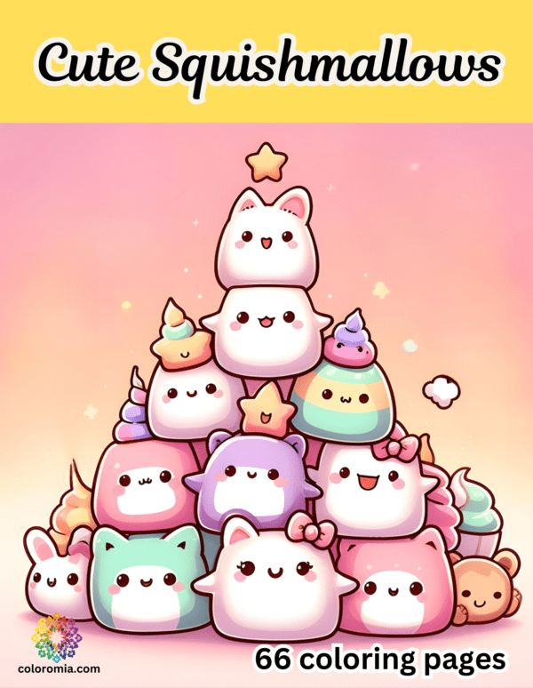 Cute Squishmallows coloring Book for kids (PDF) book cover