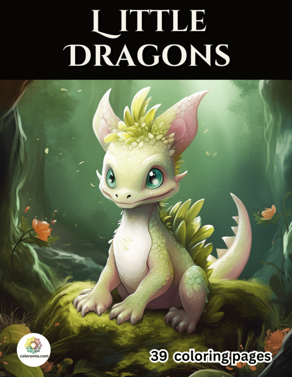 Little Dragons kids coloring book (PDF) book cover