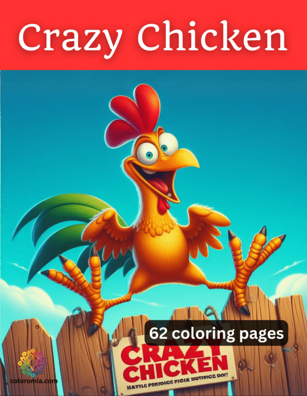 crazy chicken funny coloring book for kids book cover