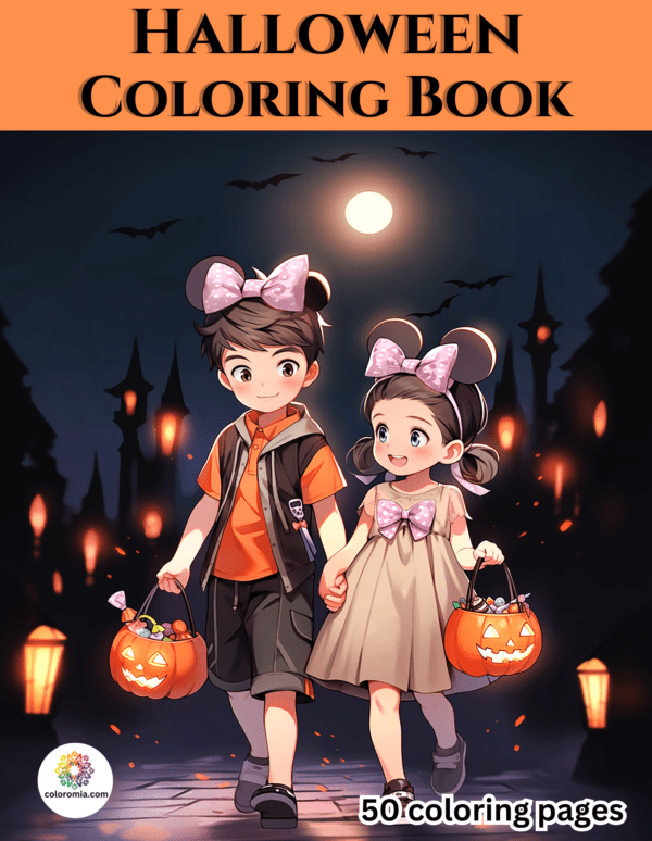 kids Halloween coloring book pdf book cover