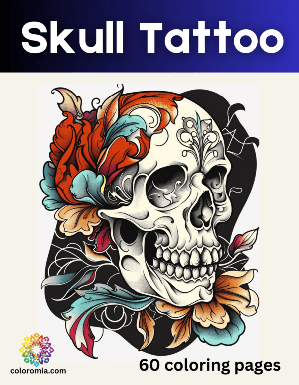 skull tattoo coloring book - vol I book cover